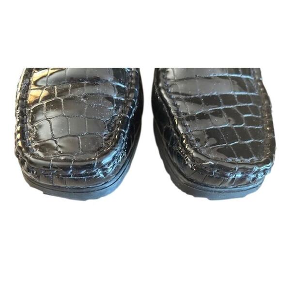 ara Portland Croc-Embossed Patent Loafers 8.5 M – Black, Slip-On - Picture 6 of 9